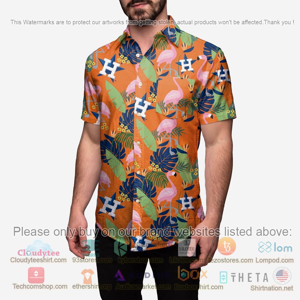 HOT Houston Astros Floral Button-Up Hawaii Shirt 2