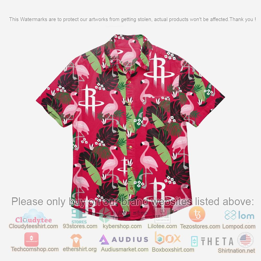 HOT Houston Rockets Floral Button-Up Hawaii Shirt 1