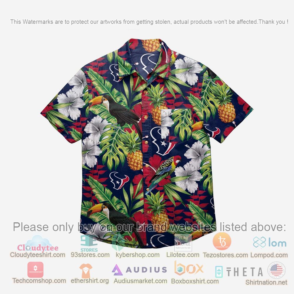 HOT Houston Texans Floral Button-Up Hawaii Shirt 1