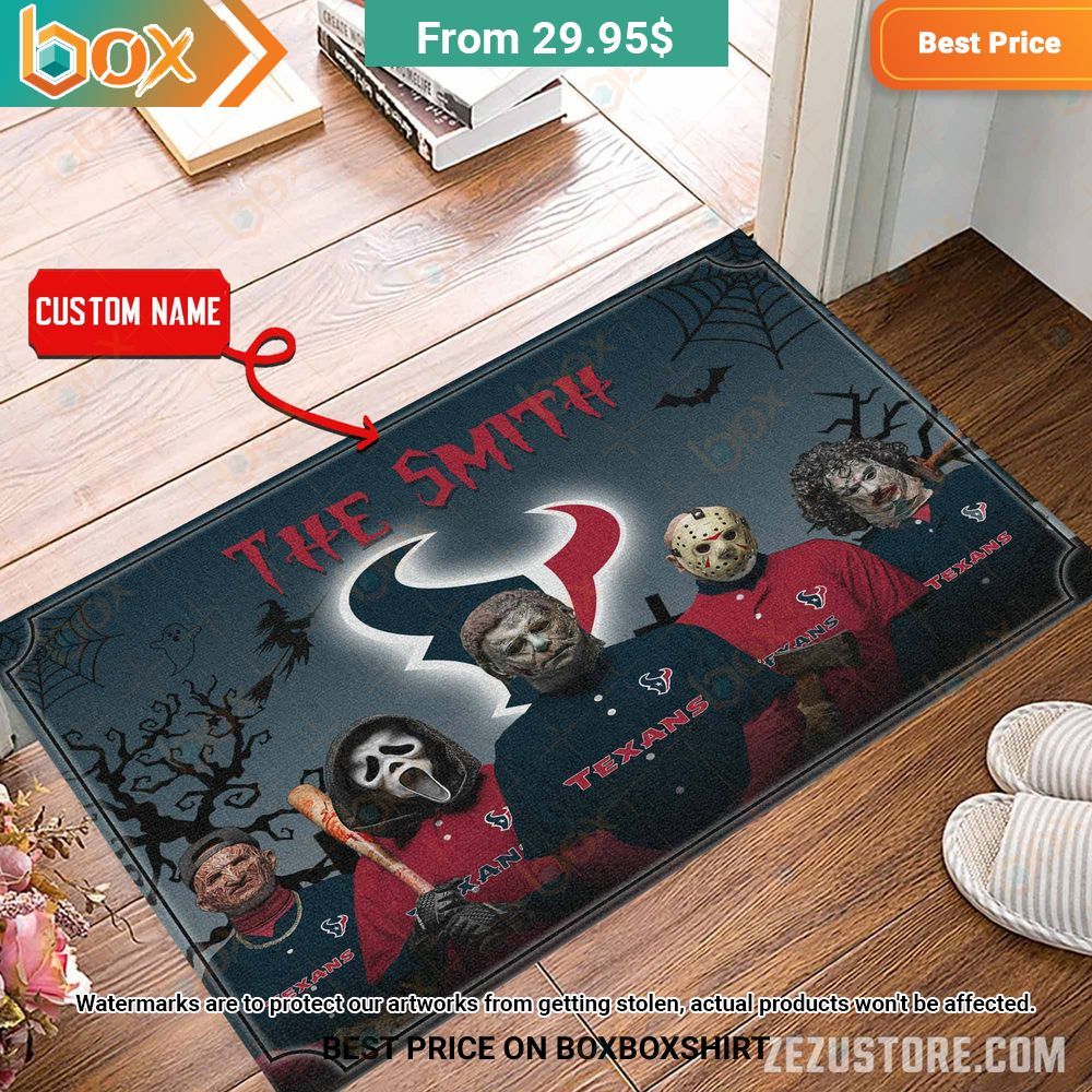 Houston Texans Freddy Krueger Ghostface Michael Myers Jason Voorhees Leatherface Custom Halloween Doormat 9