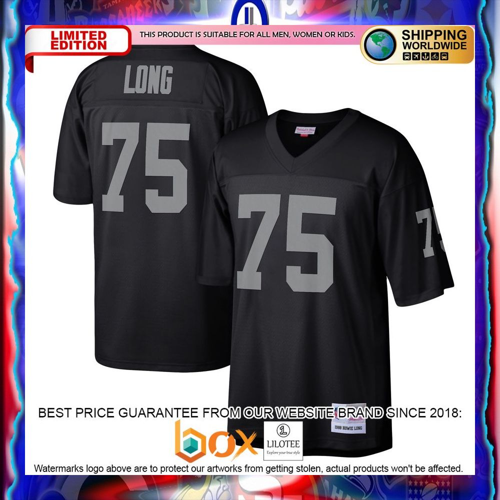 NEW Howie Long Las Vegas Raiders Mitchell & Ness Legacy Replica Black Football Jersey 12
