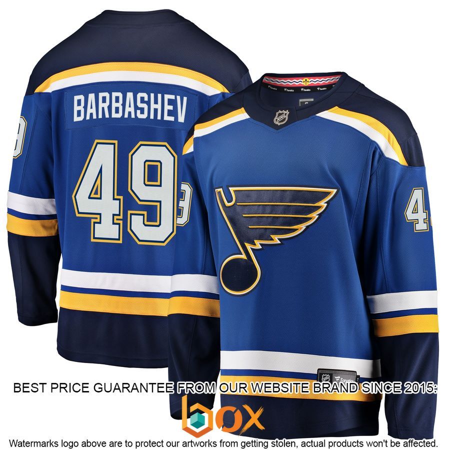 NEW Ivan Barbashev St. Louis Blues Player Blue Hockey Jersey 1