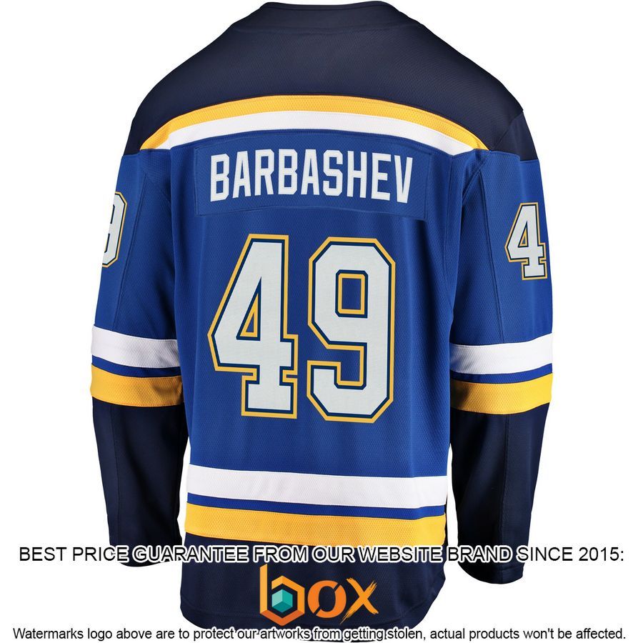NEW Ivan Barbashev St. Louis Blues Player Blue Hockey Jersey 3