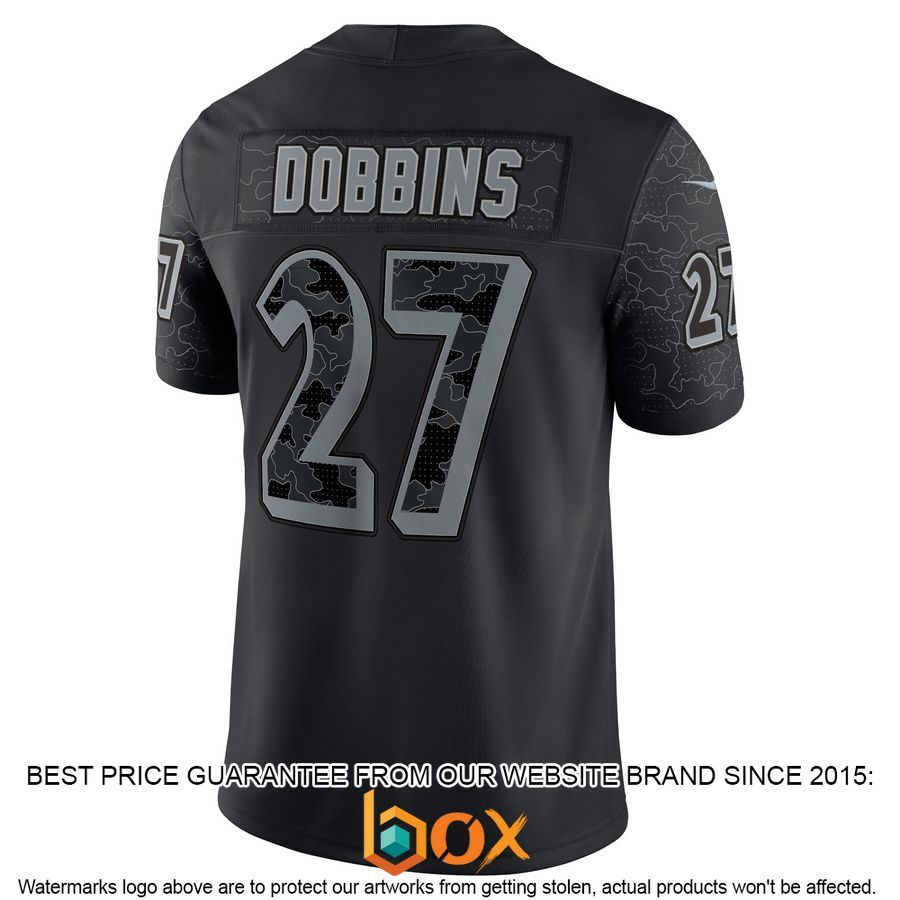 NEW J.K. Dobbins Baltimore Ravens RFLCTV Black Football Jersey 5