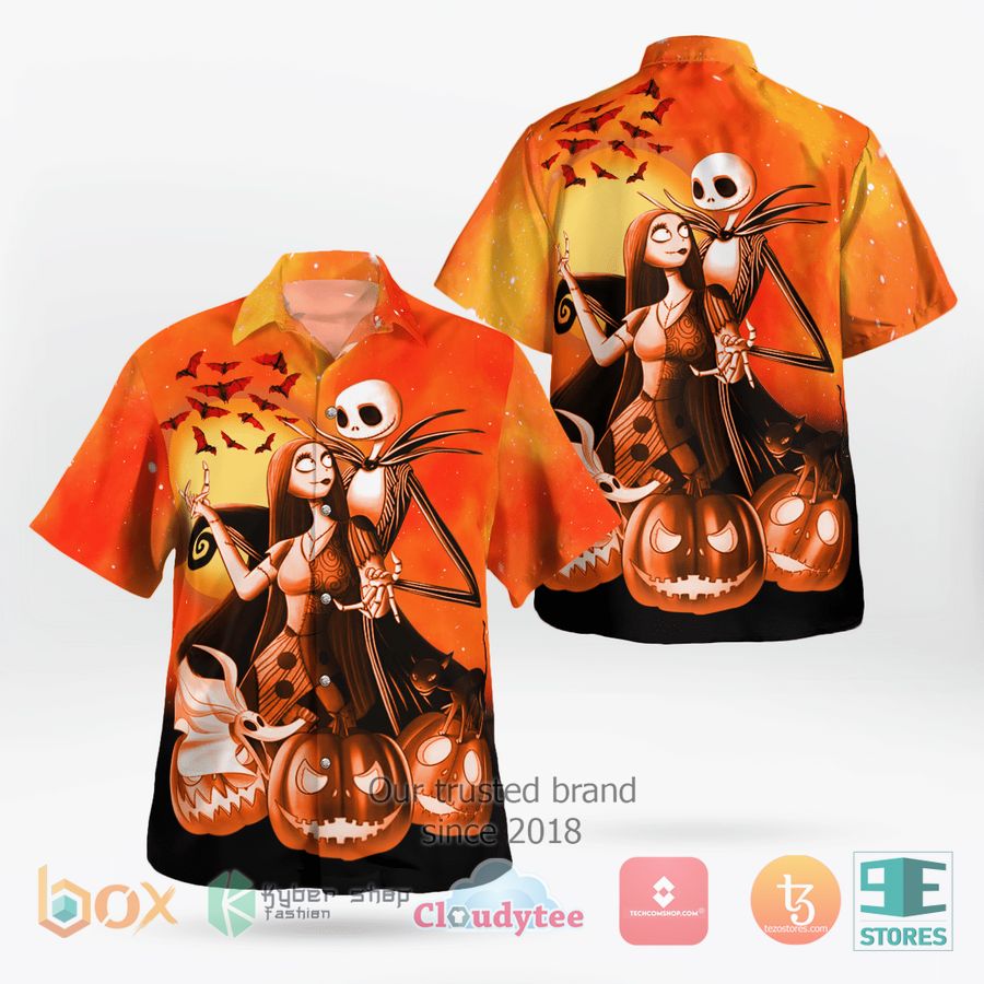 Jack Skellington and Sally Halloween Hawaiian Shirt 1