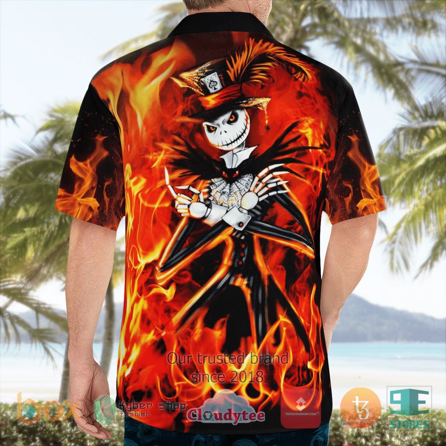 Jack Skellington Halloween Fire Hawaiian Shirt 4
