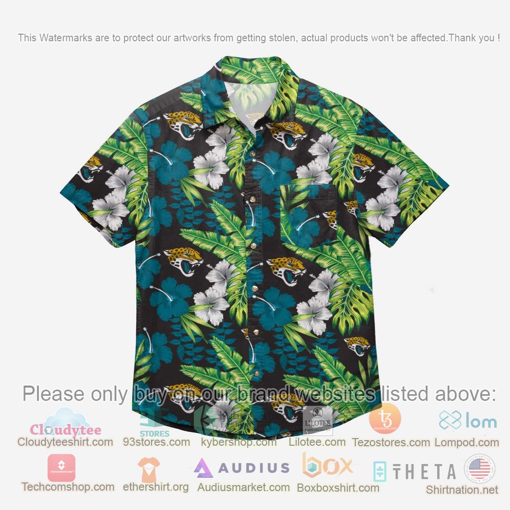 HOT Jacksonville Jaguars Floral Button-Up Hawaii Shirt 1