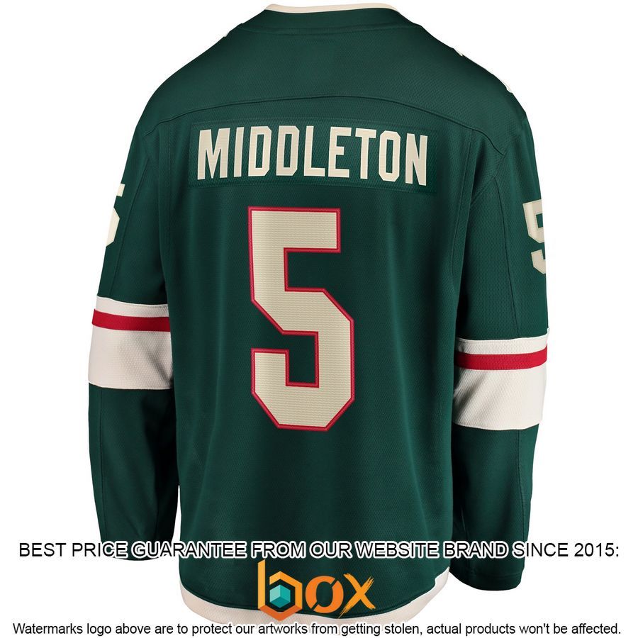 NEW Jake Middleton Minnesota Wild Home Player Green Hockey Jersey 3