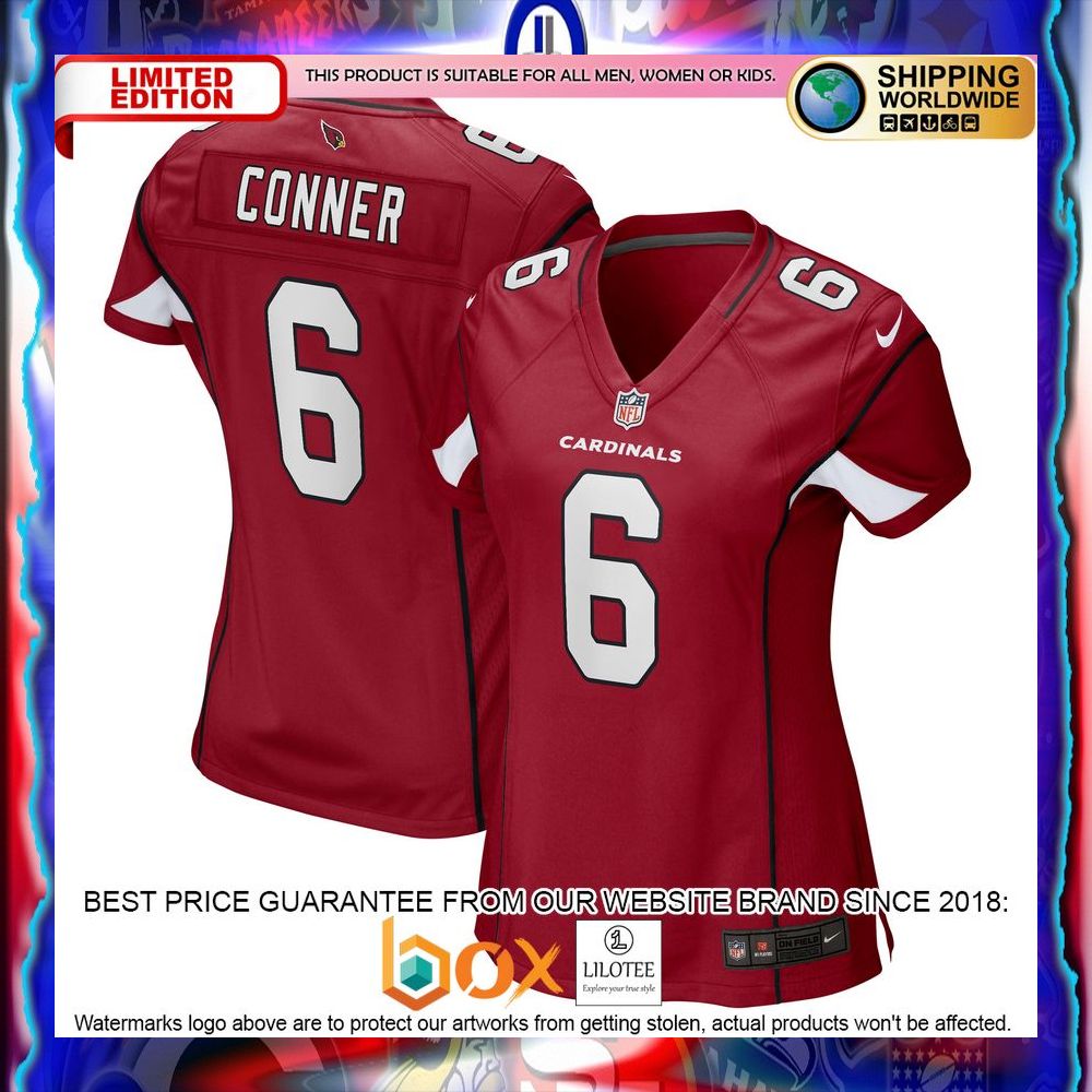 NEW James Conner Arizona Cardinals Women's Cardinal Football Jersey 15