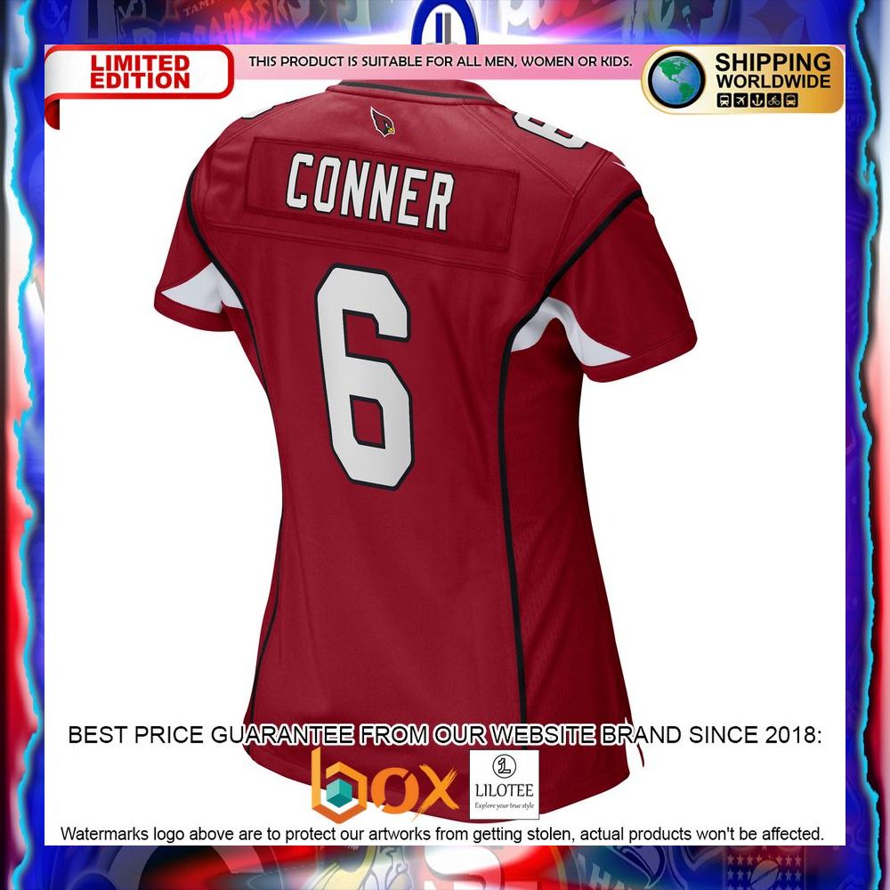 NEW James Conner Arizona Cardinals Women's Cardinal Football Jersey 8