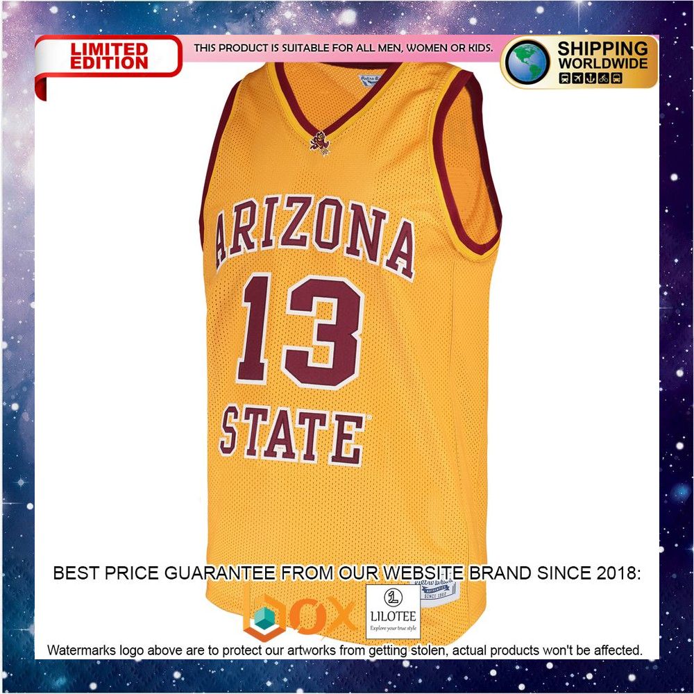 NEW James Harden Arizona State Sun Devils Original Retro Brand Alumni Gold Basketball Jersey 2