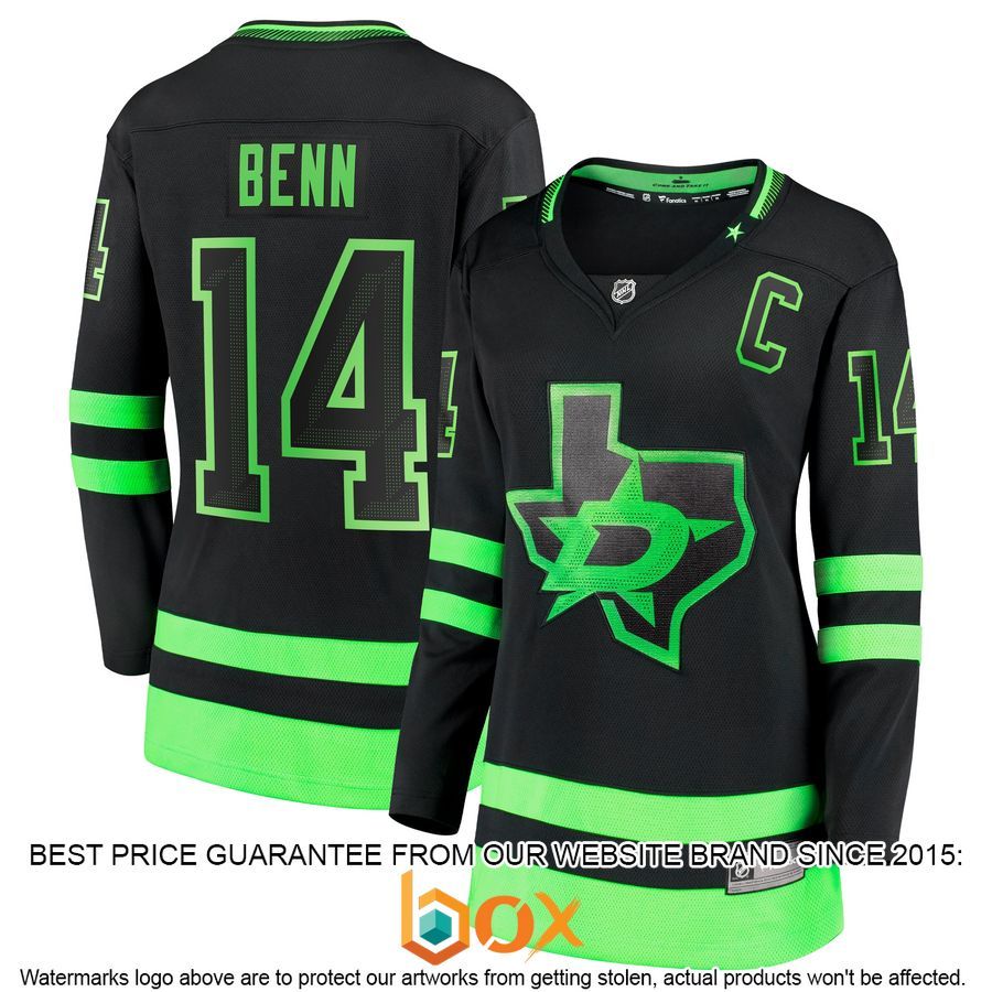 NEW Jamie Benn Dallas Stars Women's 2020/21 Alternate Premier Player Black Hockey Jersey 4