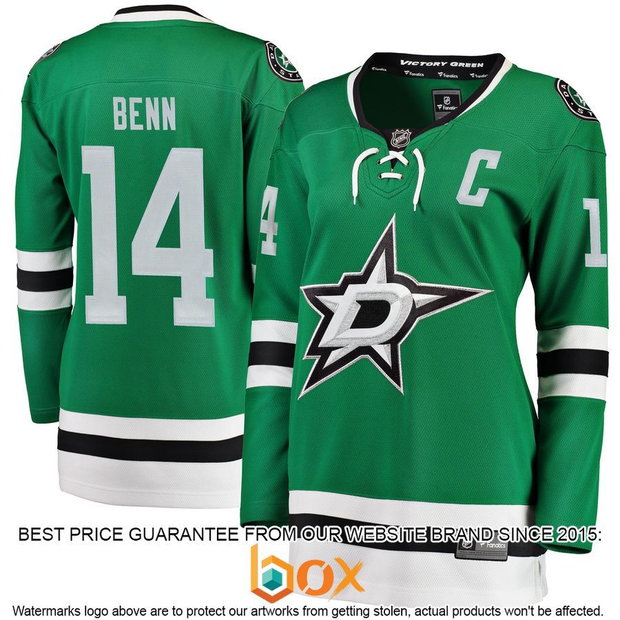 NEW Jamie Benn Dallas Stars Women's Home Player Green Hockey Jersey 4