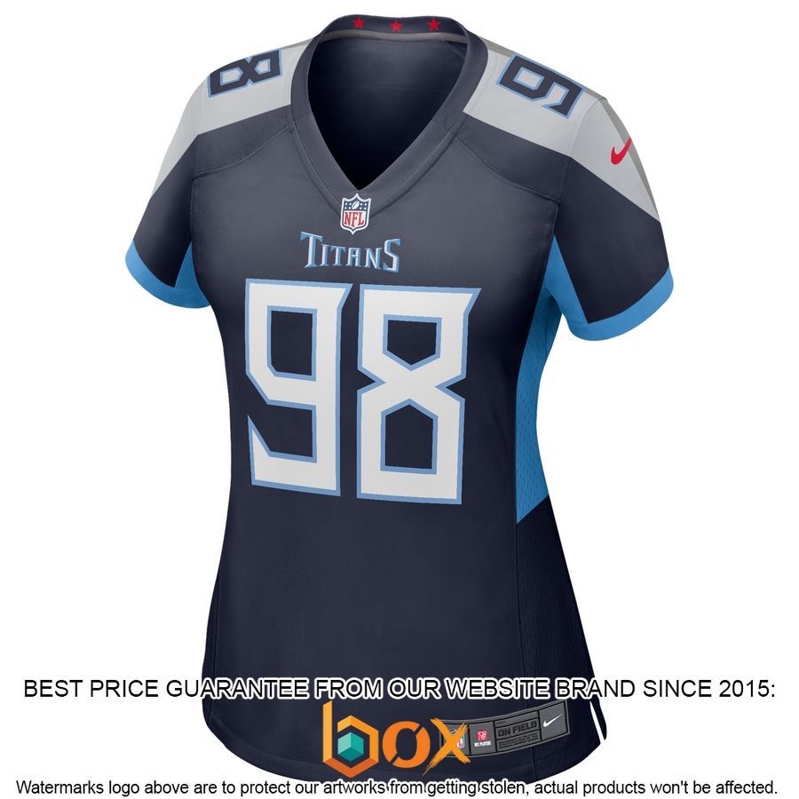 NEW Jeffery Simmons Tennessee Titans Women's Navy Football Jersey 9