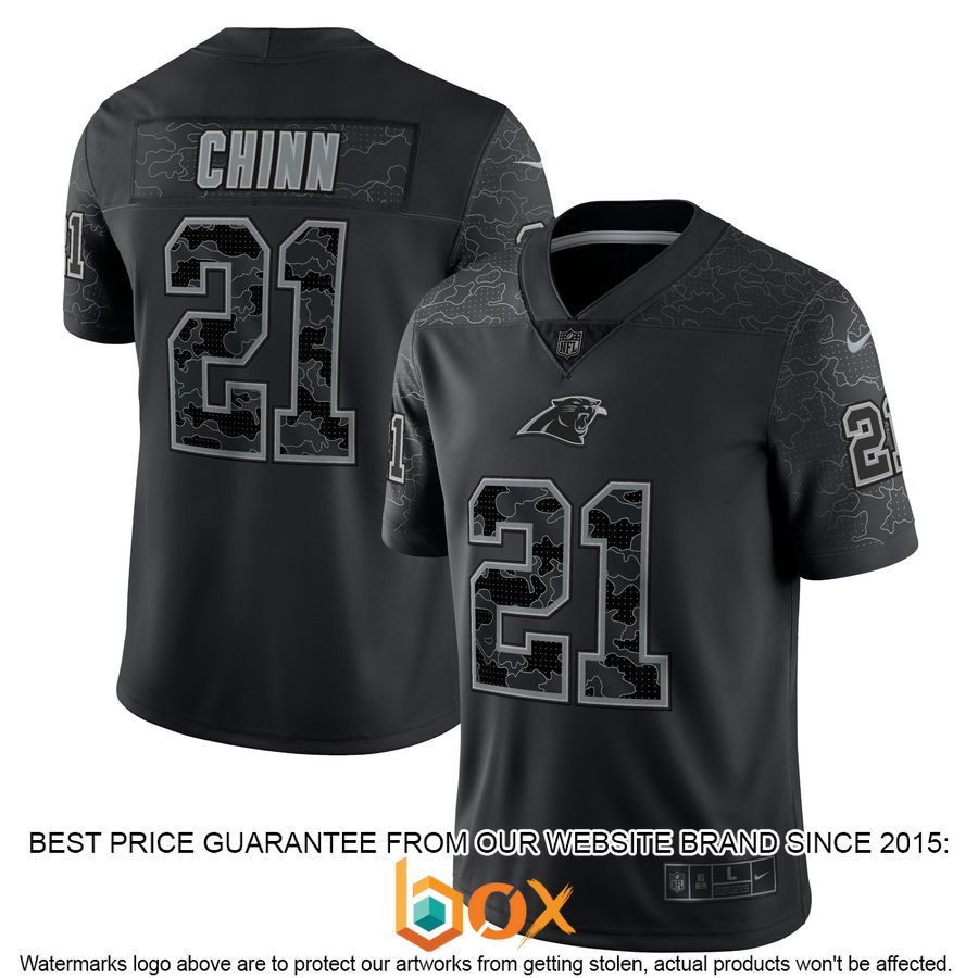 NEW Jeremy Chinn Carolina Panthers RFLCTV Black Football Jersey 28