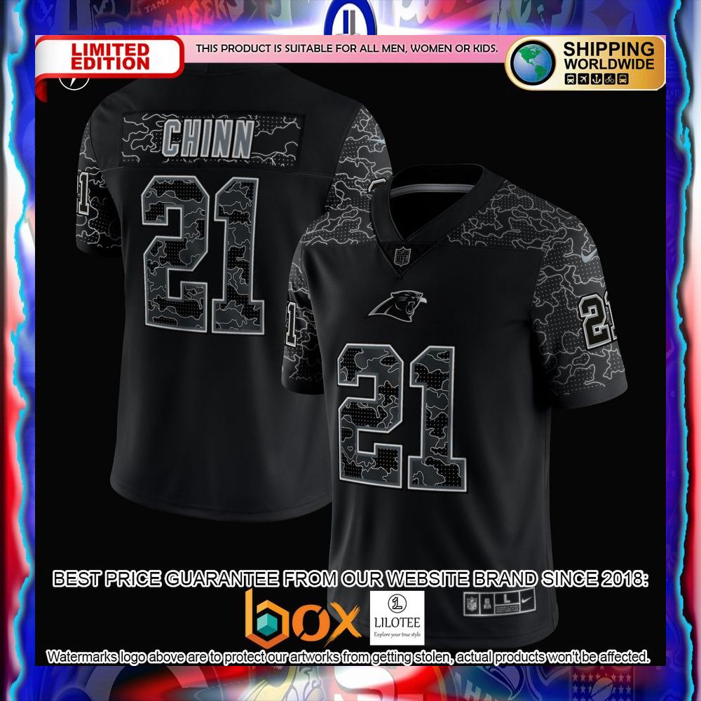 NEW Jeremy Chinn Carolina Panthers RFLCTV Black Football Jersey 22