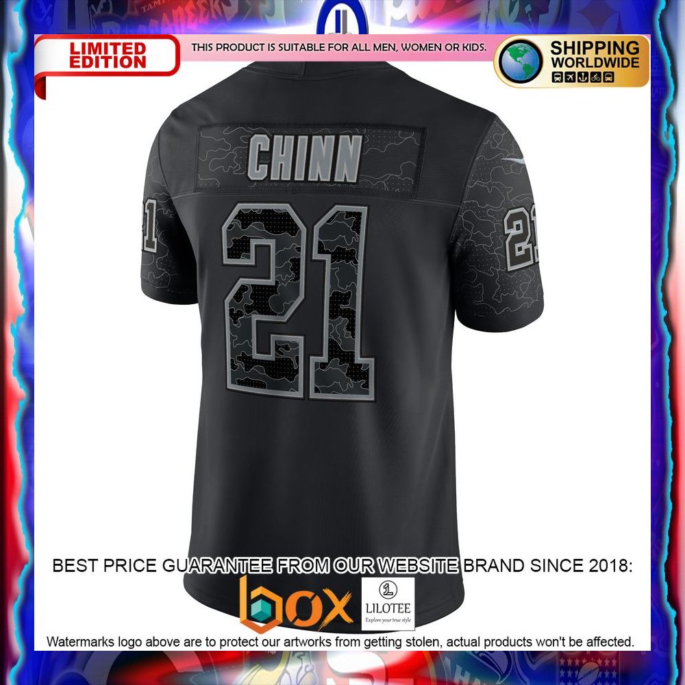 NEW Jeremy Chinn Carolina Panthers RFLCTV Black Football Jersey 25