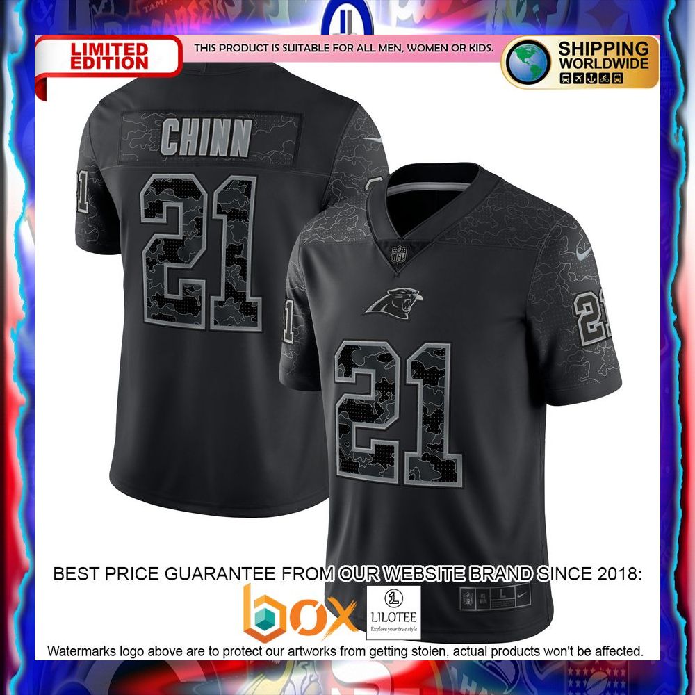 NEW Jeremy Chinn Carolina Panthers RFLCTV Black Football Jersey 27