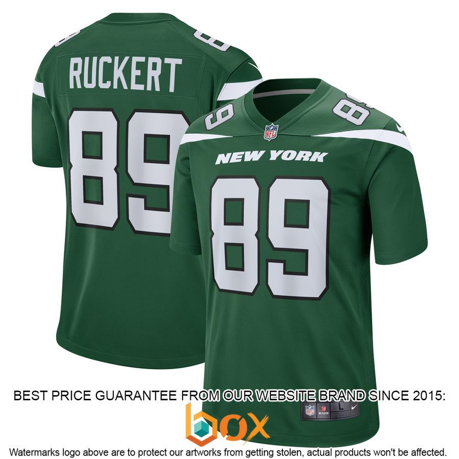 NEW Jeremy Ruckert New York Jets Gotham Green Football Jersey 1
