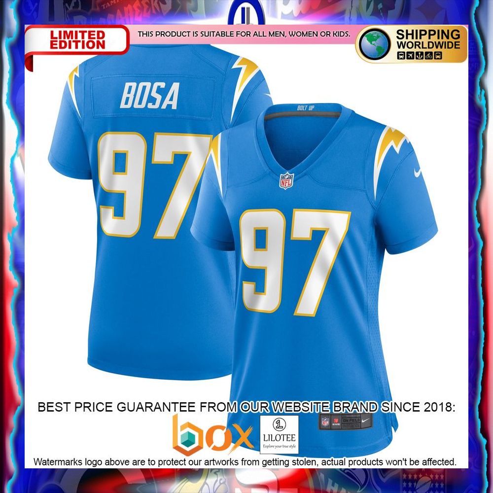 NEW Joey Bosa Los Angeles Chargers Women's Powder Blue Football Jersey 6