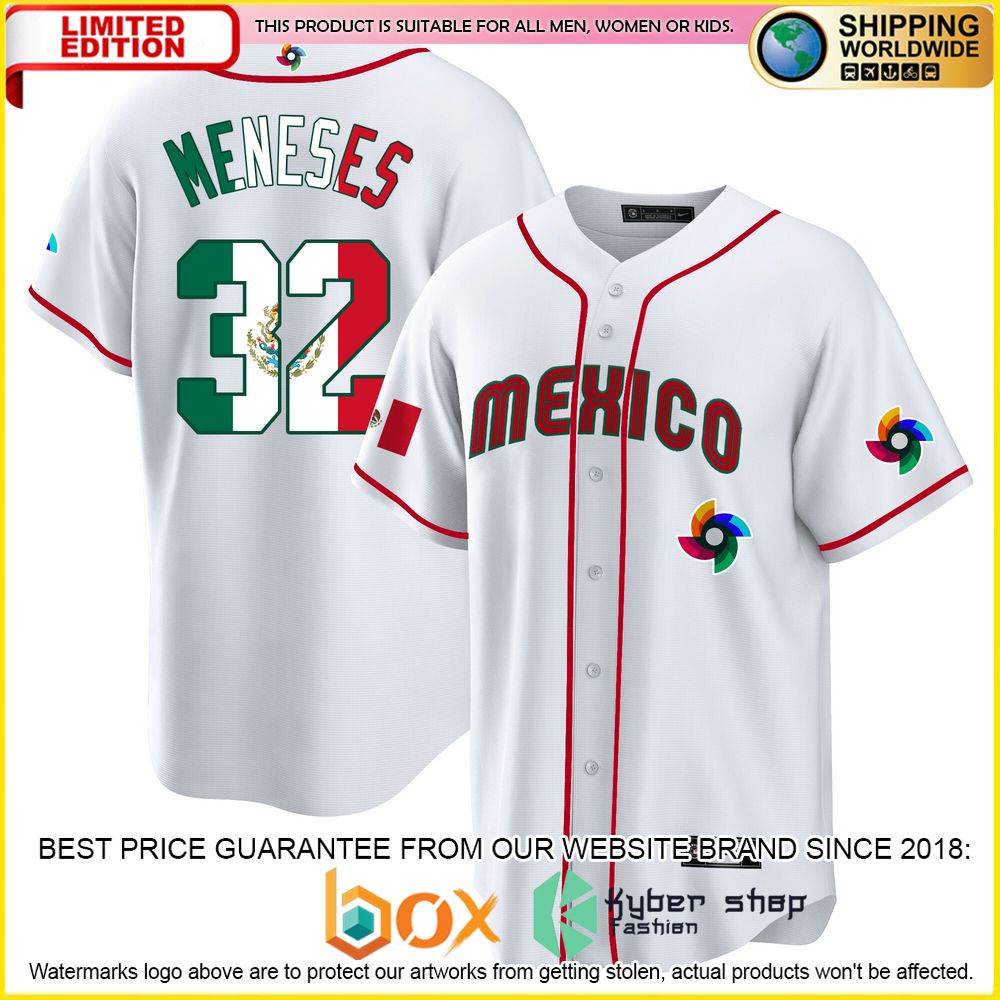 NEW Joey Meneses 32 Mexico Premium Baseball Jersey 4