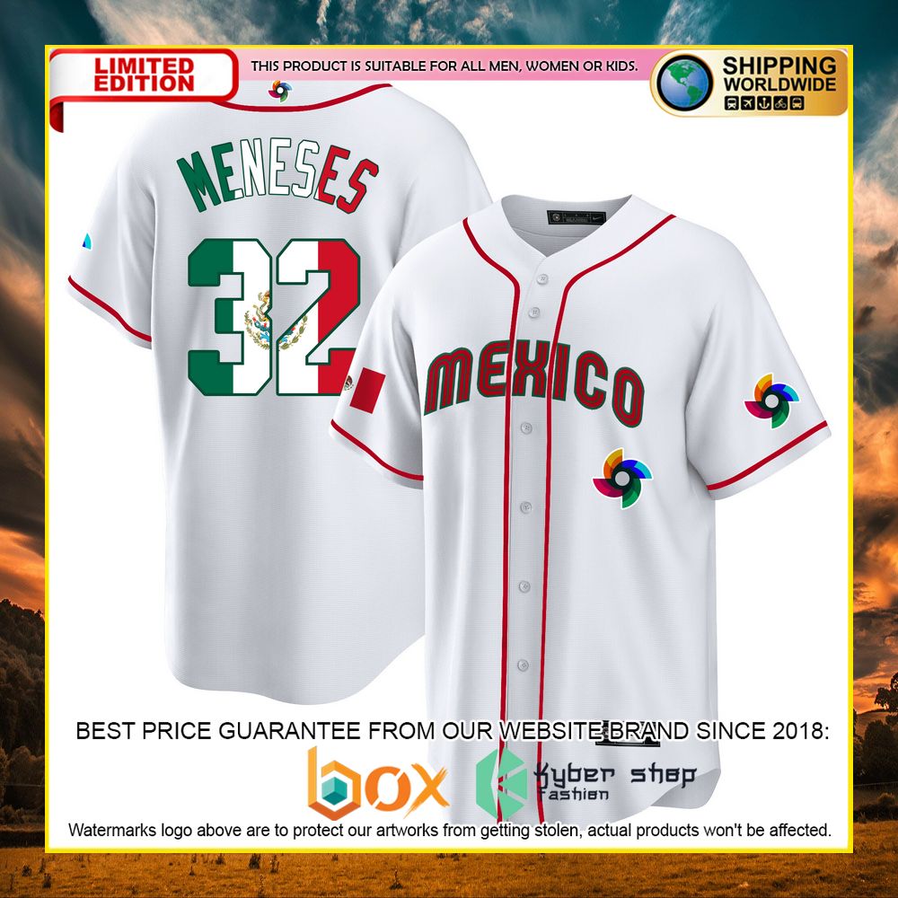 NEW Joey Meneses 32 Mexico Premium Baseball Jersey 10