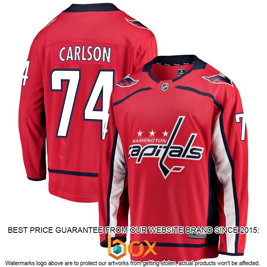 NEW John Carlson Washington Capitals Home Player Red Hockey Jersey 4