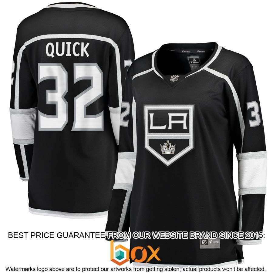 NEW Jonathan Quick Los Angeles Kings Women's Home 2020/21 Premier Player Black Hockey Jersey 4