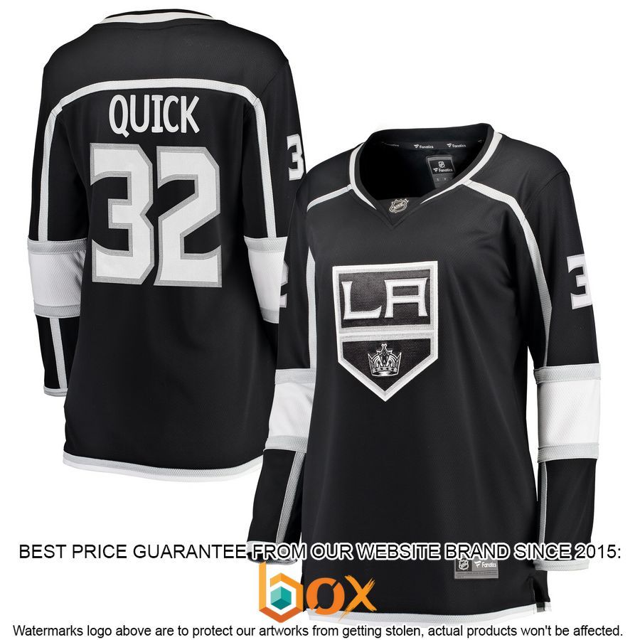 NEW Jonathan Quick Los Angeles Kings Women's Home Player Black Hockey Jersey 1