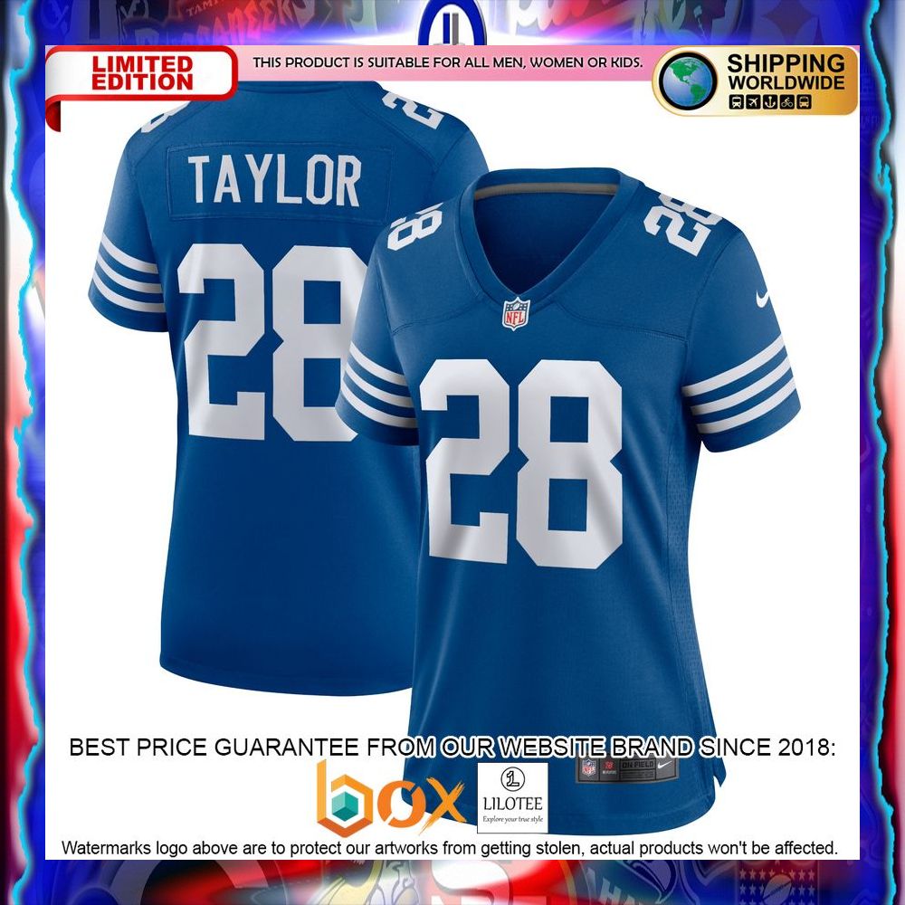 NEW Jonathan Taylor Indianapolis Colts Women's Alternate Royal Football Jersey 12