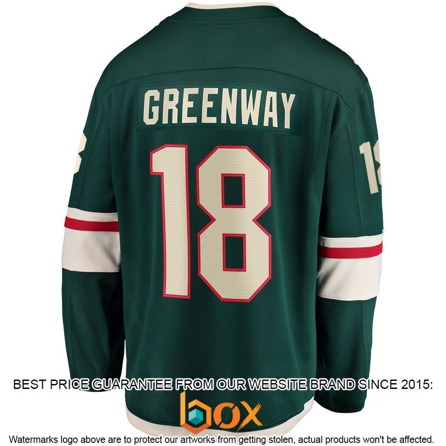 NEW Jordan Greenway Minnesota Wild Home Green Hockey Jersey 3