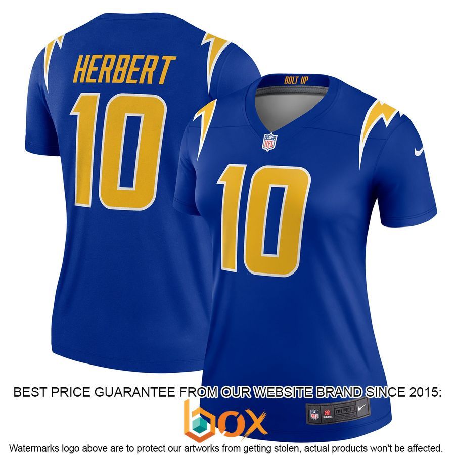 NEW Justin Herbert Los Angeles Chargers Women's Legend Royal Football Jersey 1