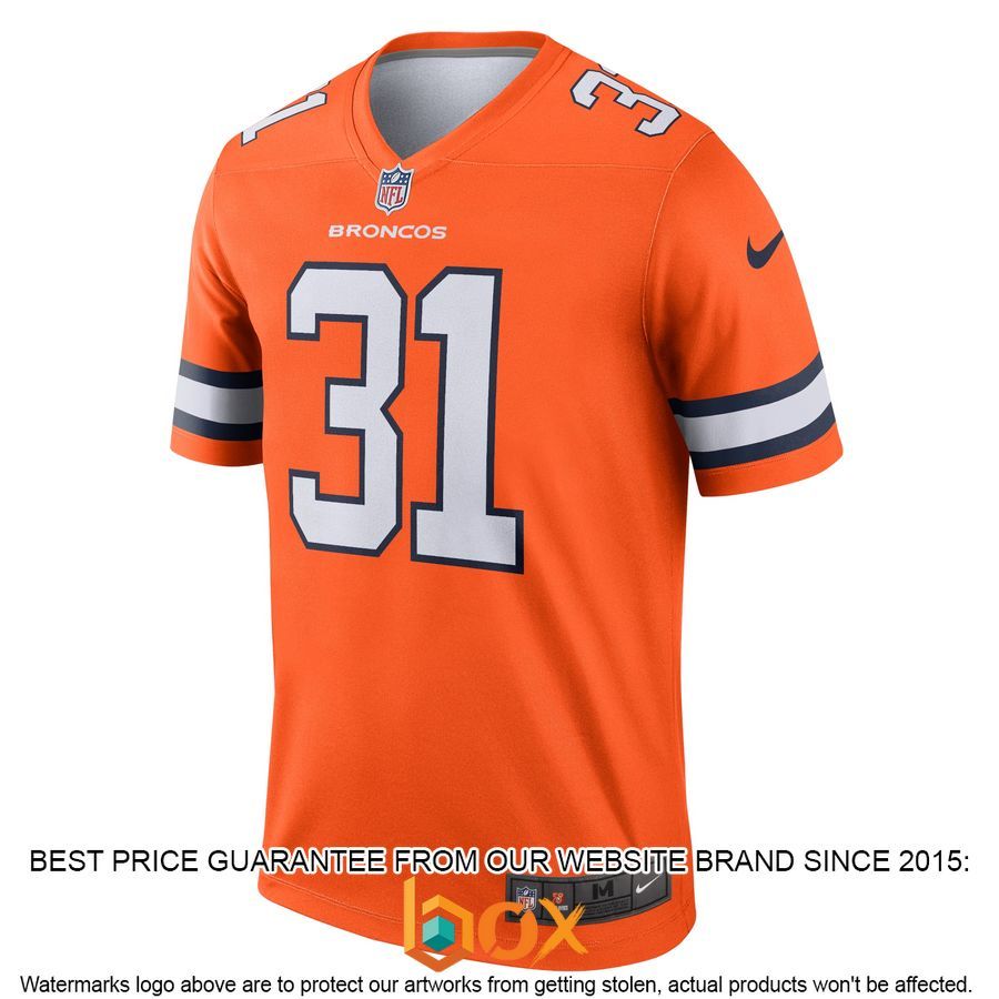 NEW Justin Simmons Denver Broncos Alternate Legend Orange Football Jersey 2