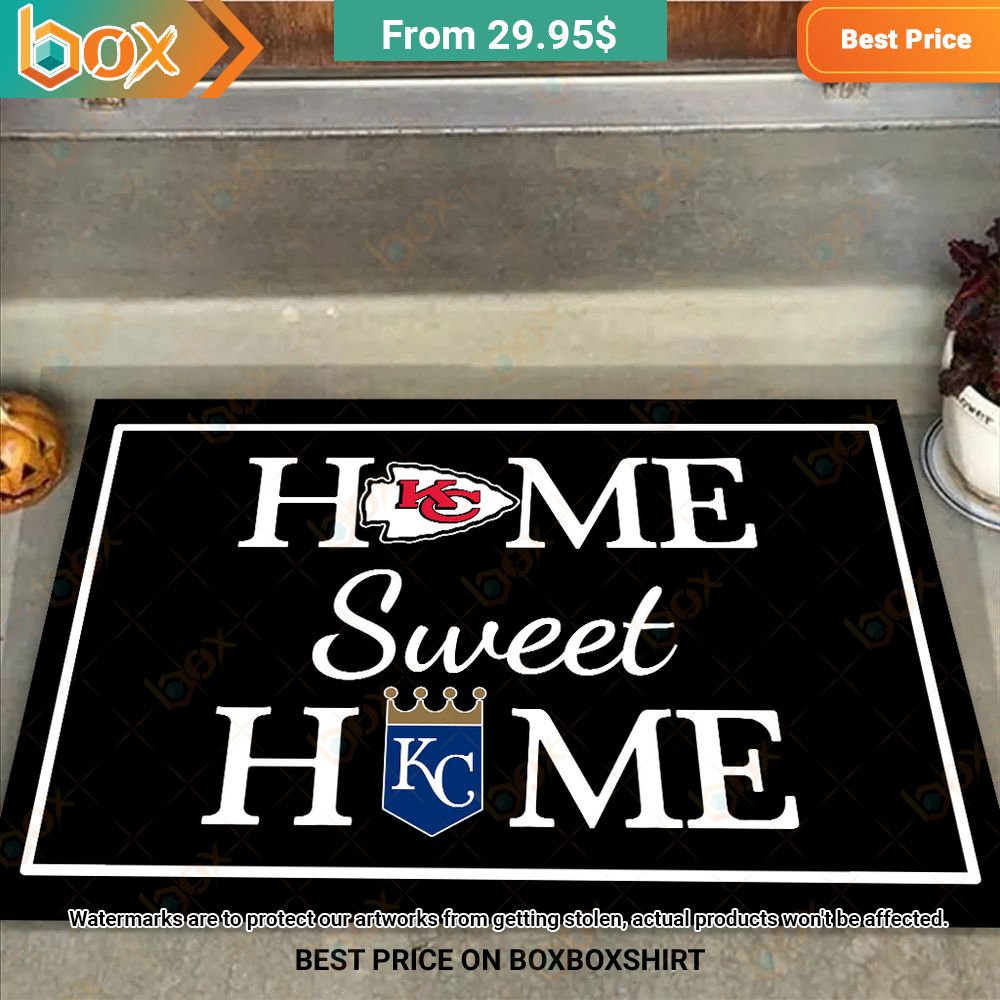Kansas City Chiefs Kansas City Royals Home Sweet Home Doormat 11