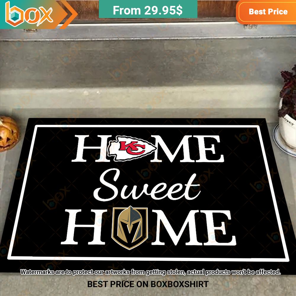 Kansas City Chiefs Vegas Golden Knights Sweet Home Doormat 9
