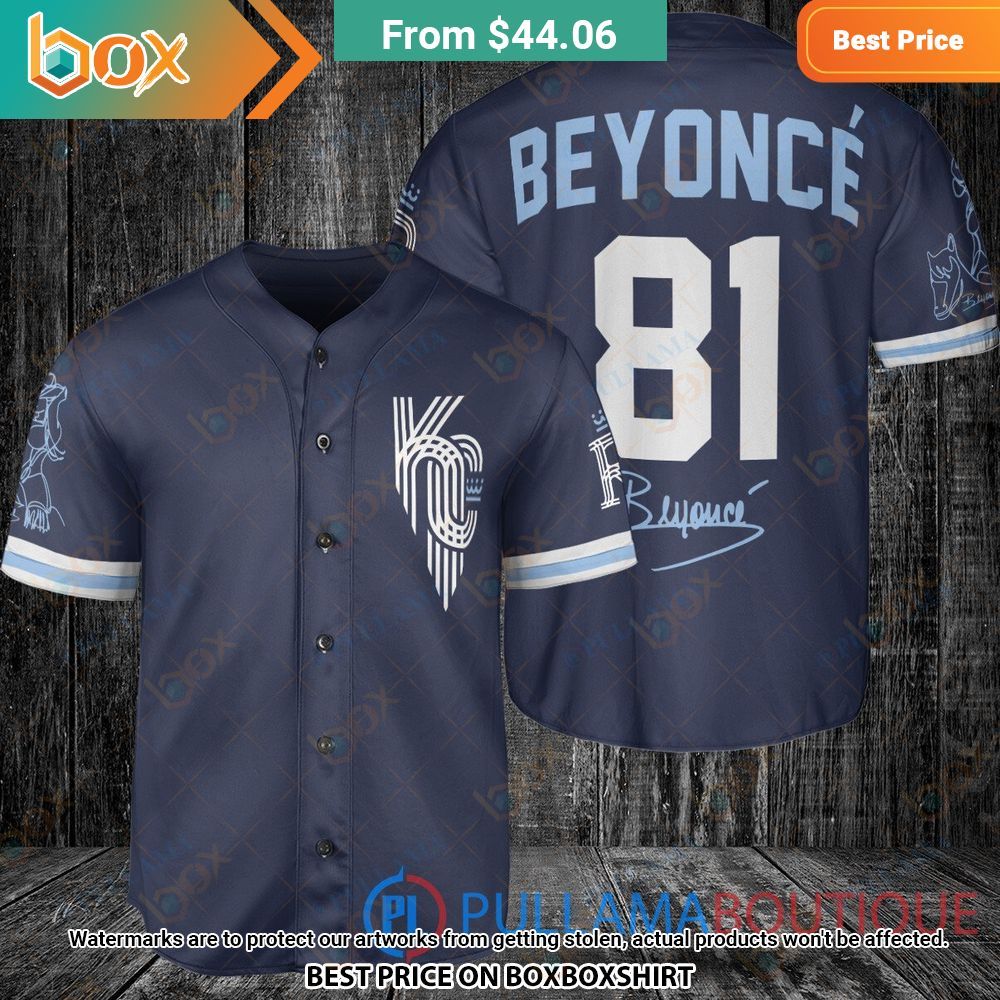 Kansas City Royals Beyonce Navy Baseball Jersey 1