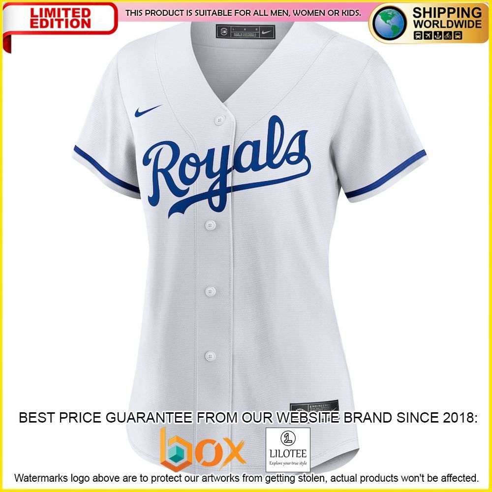 HOT Kansas City Royals Women's Custom Name Number White Baseball Jersey Shirt 2
