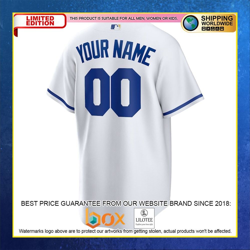 HOT Kansas City Royals Youth Custom Name Number White Baseball Jersey Shirt 6