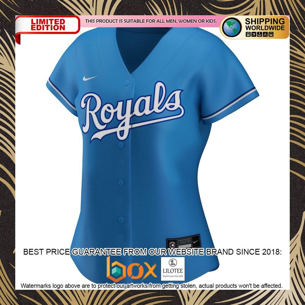 NEW Kansas City Royals Women's Alternate Replica Team Light Blue Baseball Jersey 5