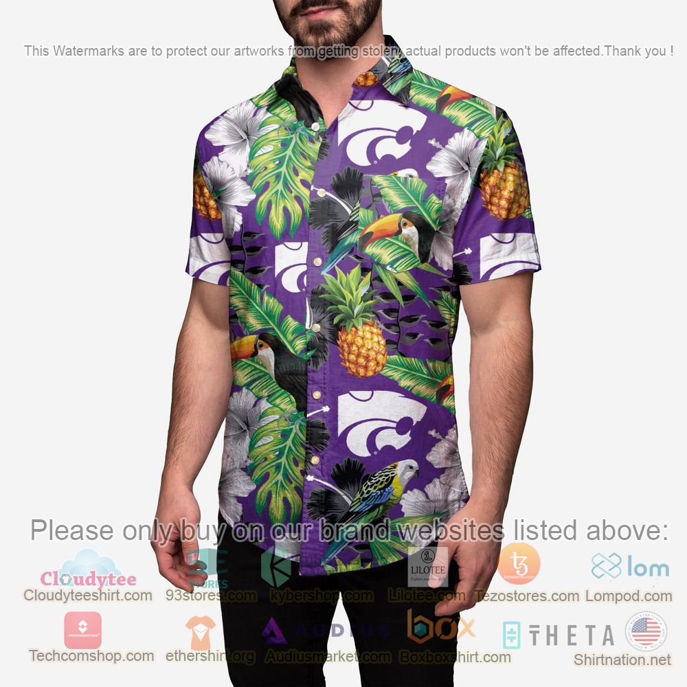 HOT Kansas State Wildcats Floral Button-Up Hawaii Shirt 2