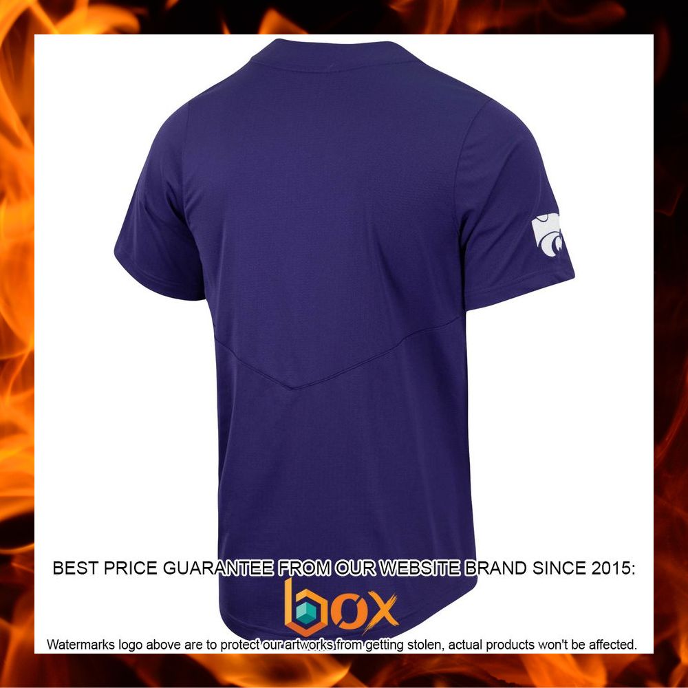 BEST Kansas State Wildcats Nike Replica Two-Button Purple Baseball Jersey 7