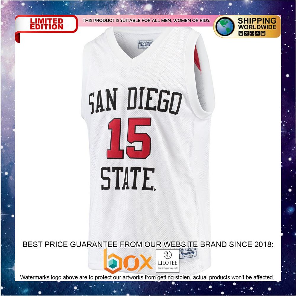 NEW Kawhi Leonard San Diego State Aztecs Original Retro Brand Alumni White Basketball Jersey 2