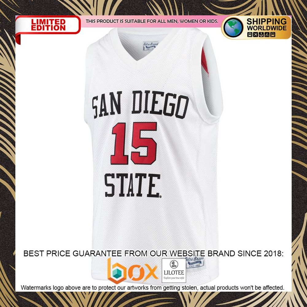 NEW Kawhi Leonard San Diego State Aztecs Original Retro Brand Alumni White Basketball Jersey 6