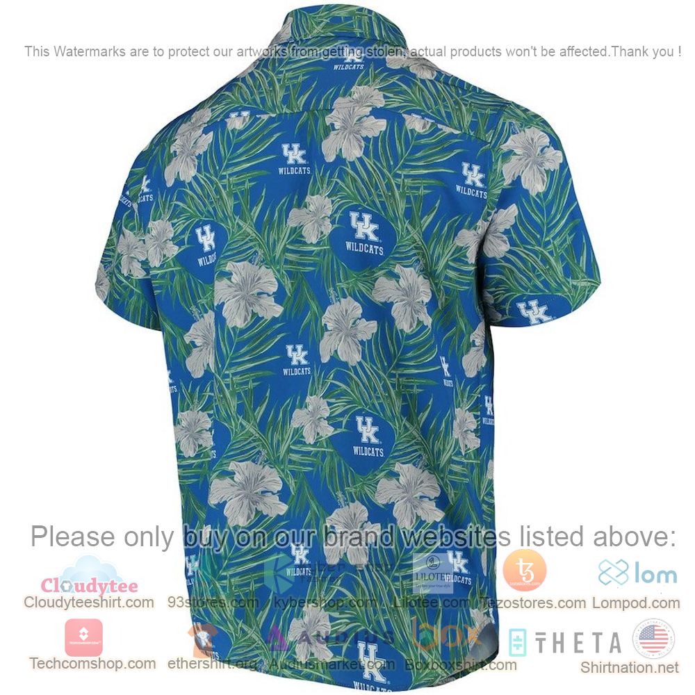 HOT Kentucky Wildcats Royal Floral Button-Up Hawaii Shirt 3