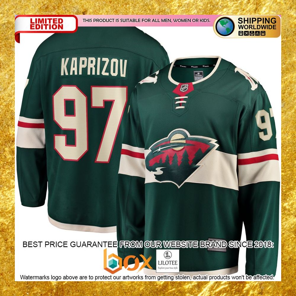 NEW Kirill Kaprizov Minnesota Wild Home Replica Green Hockey Jersey 5