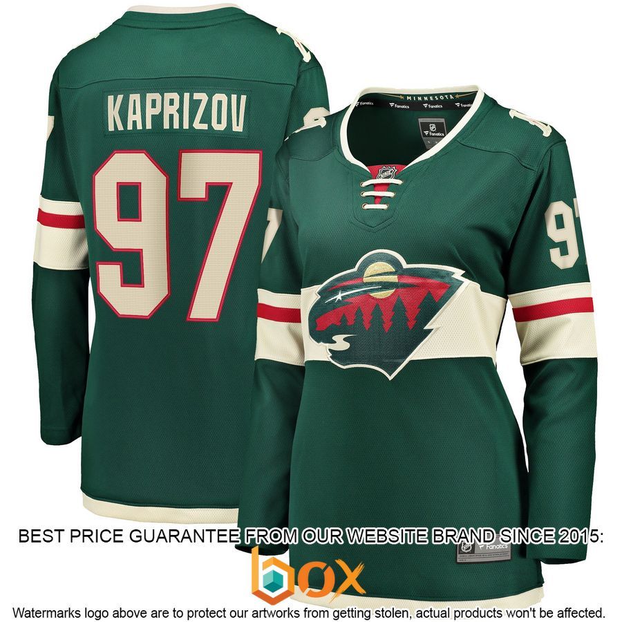 NEW Kirill Kaprizov Minnesota Wild Women's Home Replica Green Hockey Jersey 4