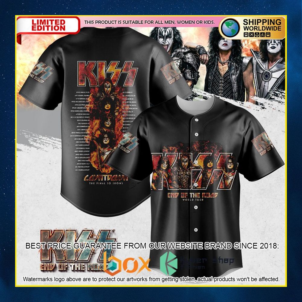 NEW Kiss Band End Of The Road World Tour Premium Baseball Jersey 3