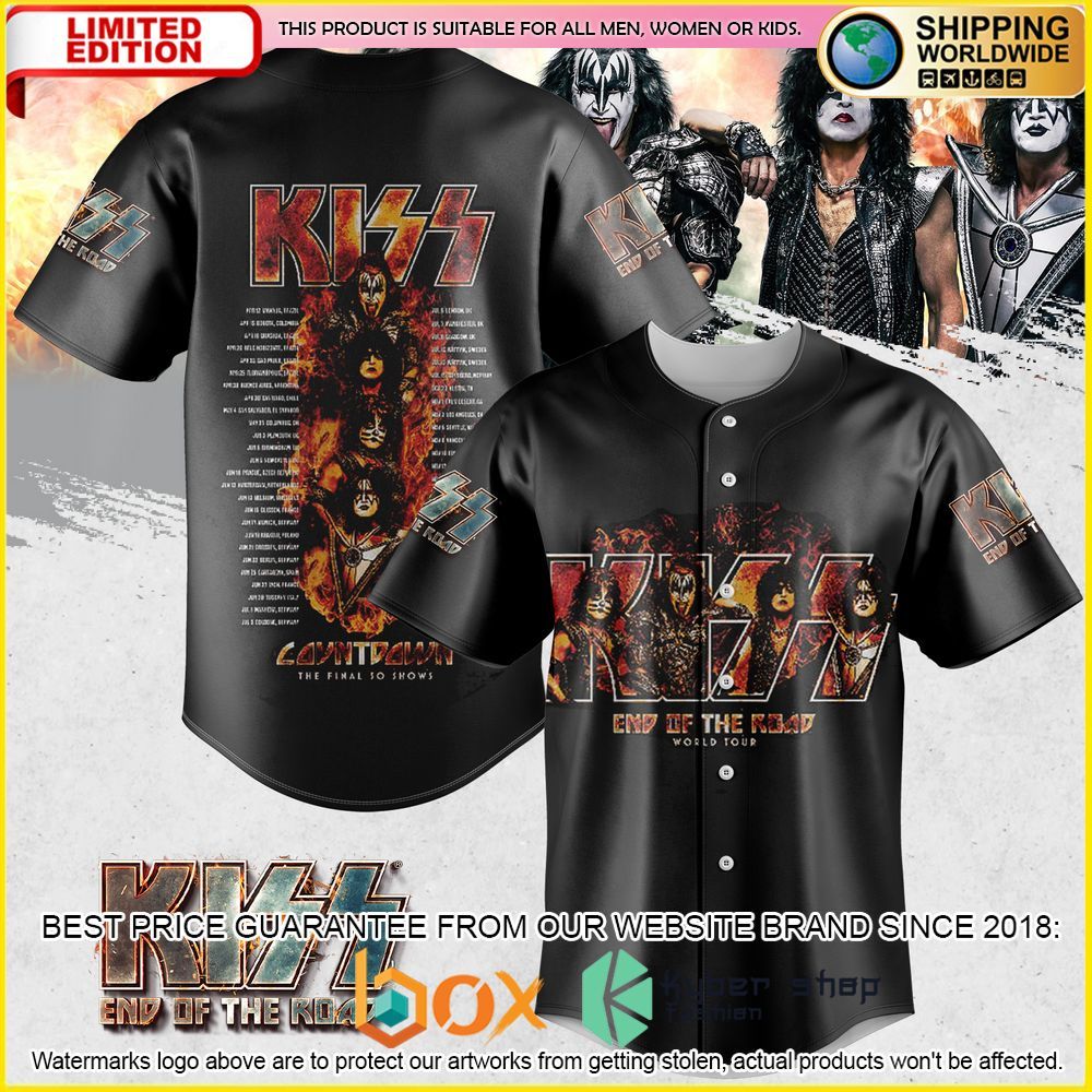 NEW Kiss Band End Of The Road World Tour Premium Baseball Jersey 1