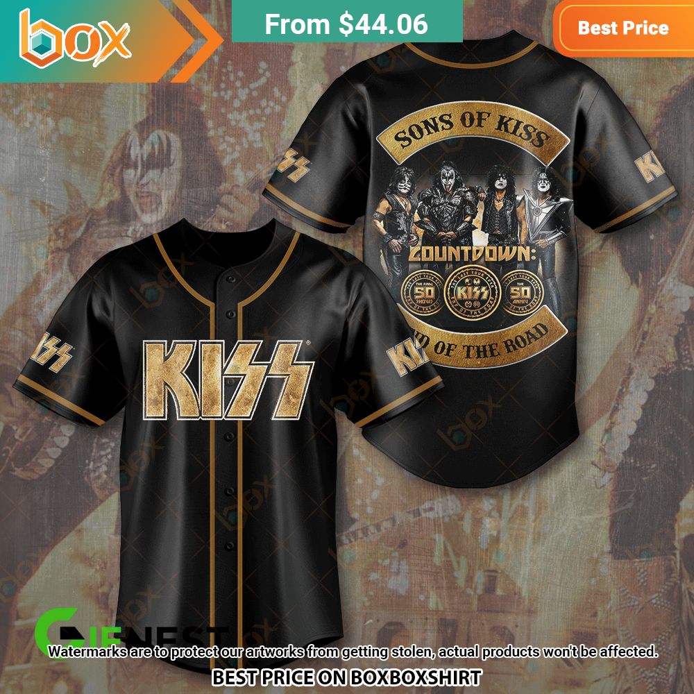 Kiss Band Sons of Kiss End of the Road World Tour Baseball Jersey 1