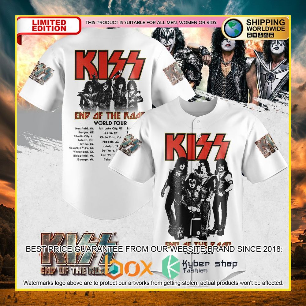 NEW Kiss End Of The Road World Tour Premium Baseball Jersey 2